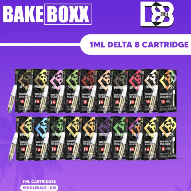 D8-HI 1ml Delta 8 Cartridge 5 Pack