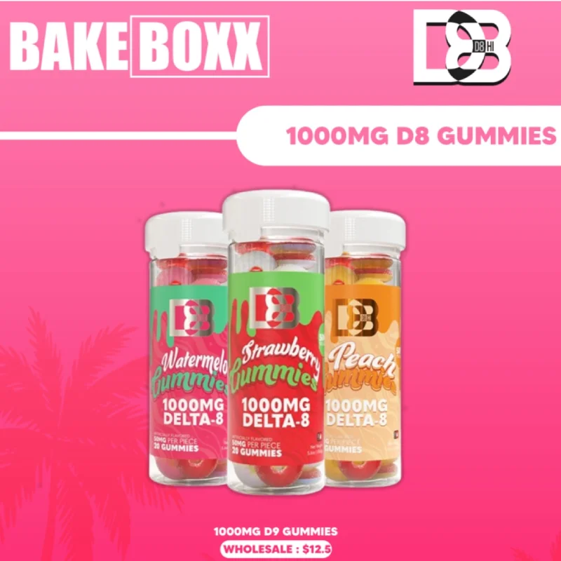 D8-HI 1000mg Bulk Delta 8 Gummies 5 Pack