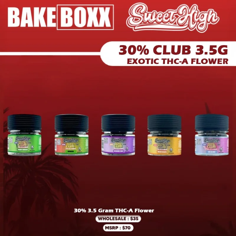 SweetHigh 30% Club 3.5g Exotic Flower THCA 5 Pack