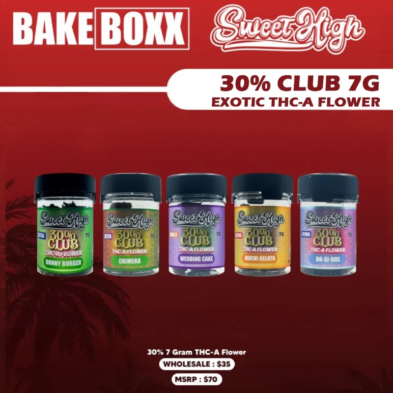 SweetHigh 30% Club 7g Exotic Flower THCA 5 Pack